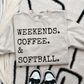 Weekends. Coffee. & Softball PNG Digital Download