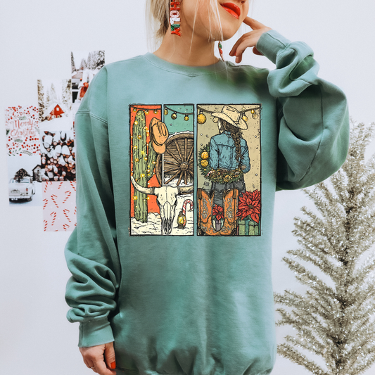 Western Christmas DTF Transfer