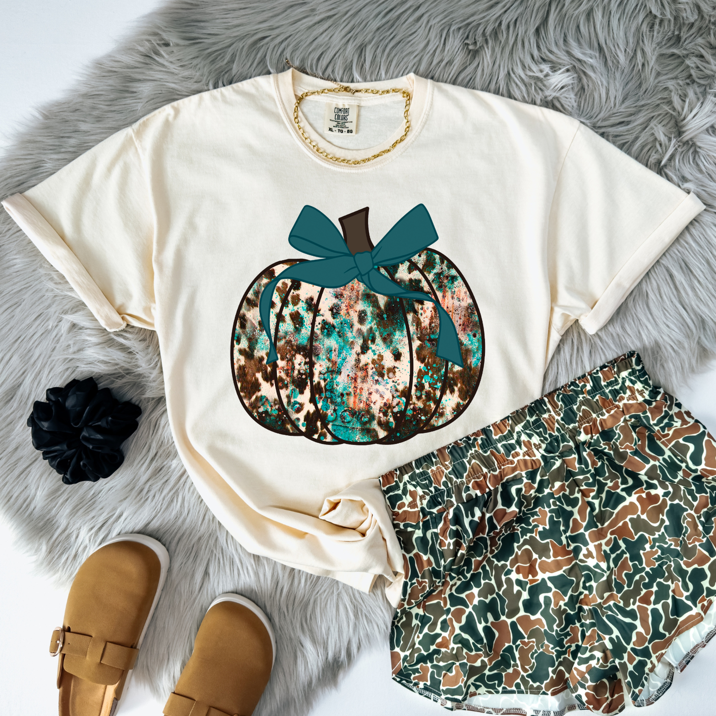 Western Turquoise Pumpkin DTF Transfer