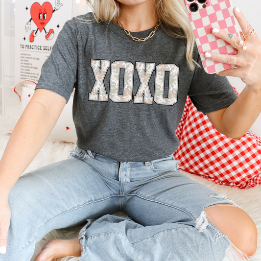 White Camo XOXO DTF Transfer