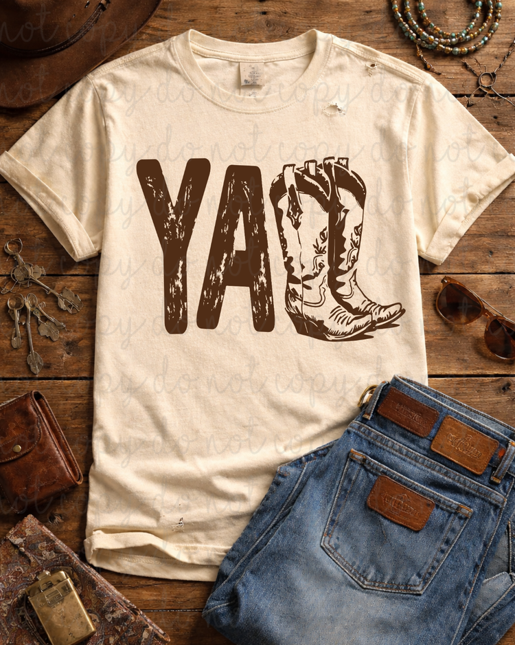 Yall Boots (Brown) DTF Transfer