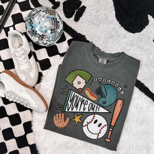 You're Out Baseball DTF Transfer