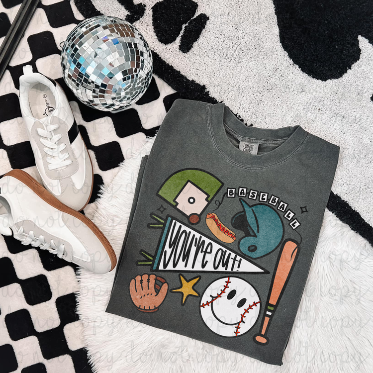 You're Out Baseball DTF Transfer